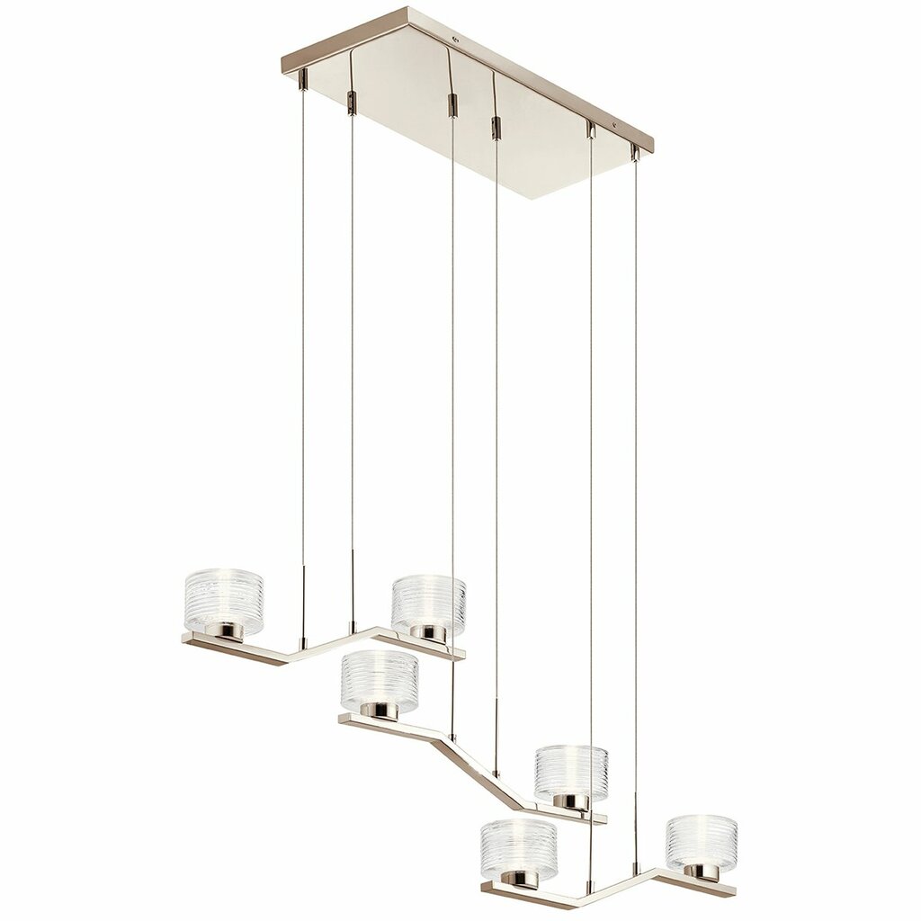 Kichler 44346PNLED Fixture Offset Polished Nickel asymmetrical arms