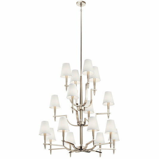 Kichler 44312PN Fixture This Kinsey 16 light foyer chandelier features