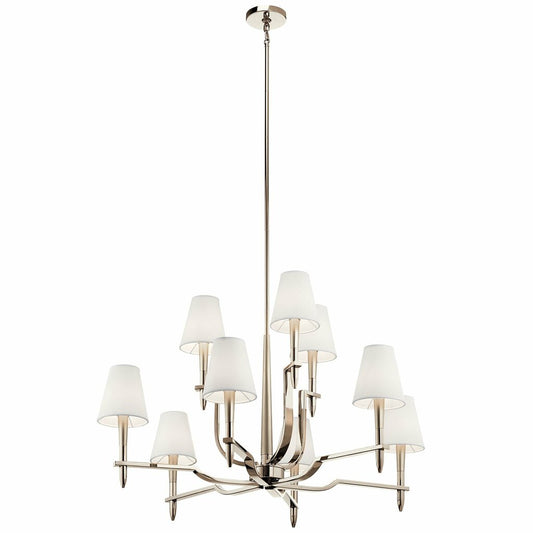Kichler 44311PN Fixture This Kinsey 9 light chandelier features a
