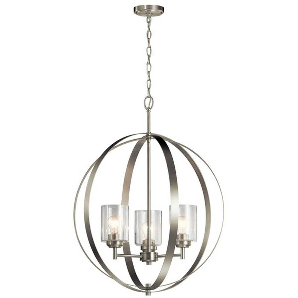 Kichler 44034NI Fixture The modern Winslow 3-light chandelier in a