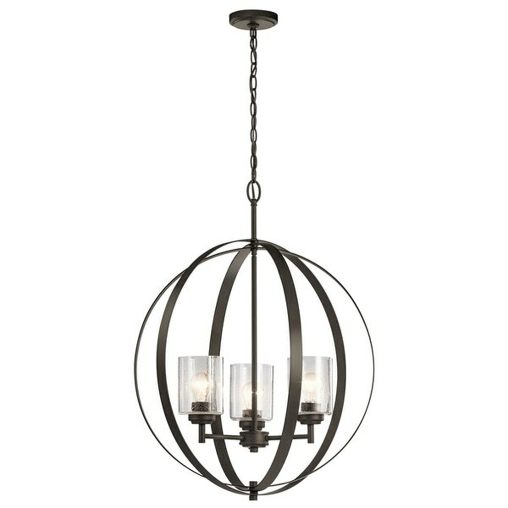 Kichler 44034OZ Fixture The modern Winslow 3-light chandelier in an