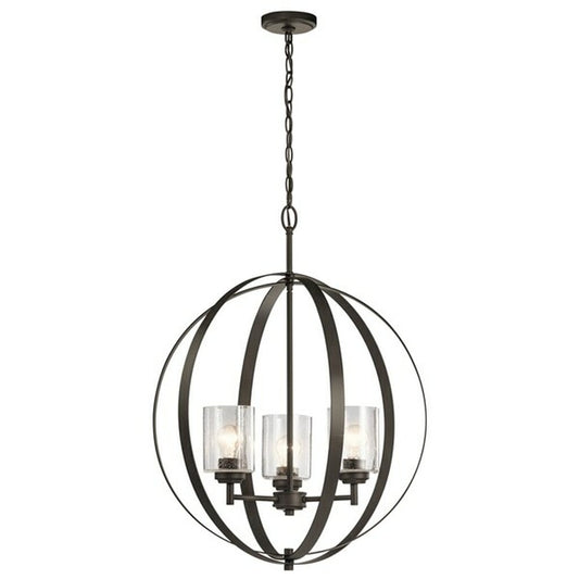 Kichler 44034OZ Fixture The modern Winslow 3-light chandelier in an