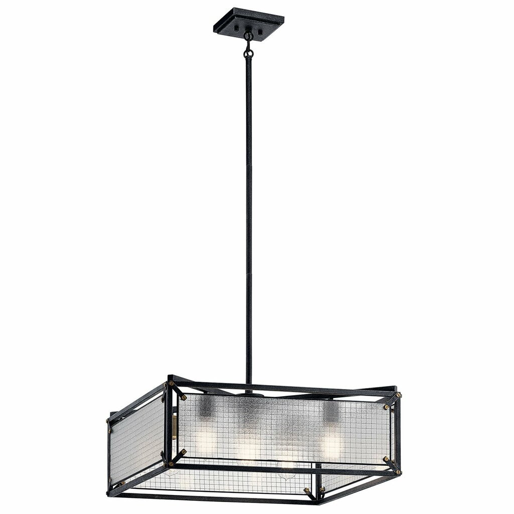Kichler 44332DBK Fixture A Distressed Black metal framework holds