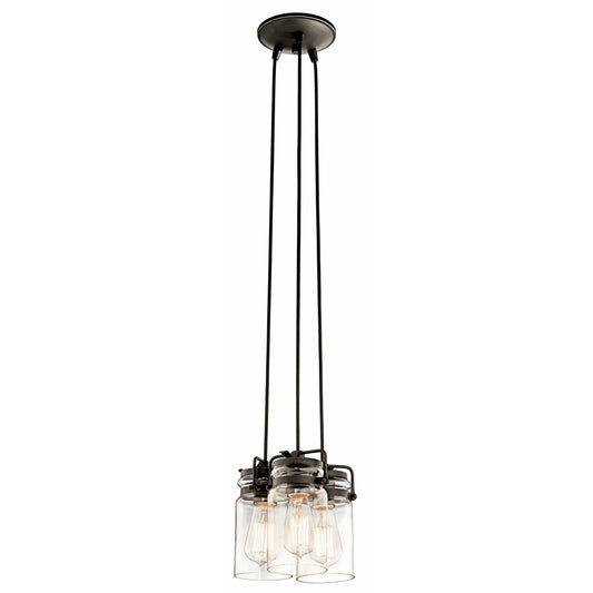 Kichler 42869OZ Fixture Brinley(TM) 7.75in. 3 light pendant features a