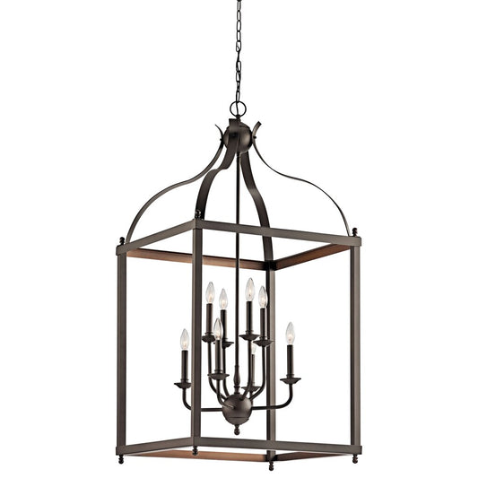 Kichler 42591OZ Fixture This 8 light large foyer pendant cage from the