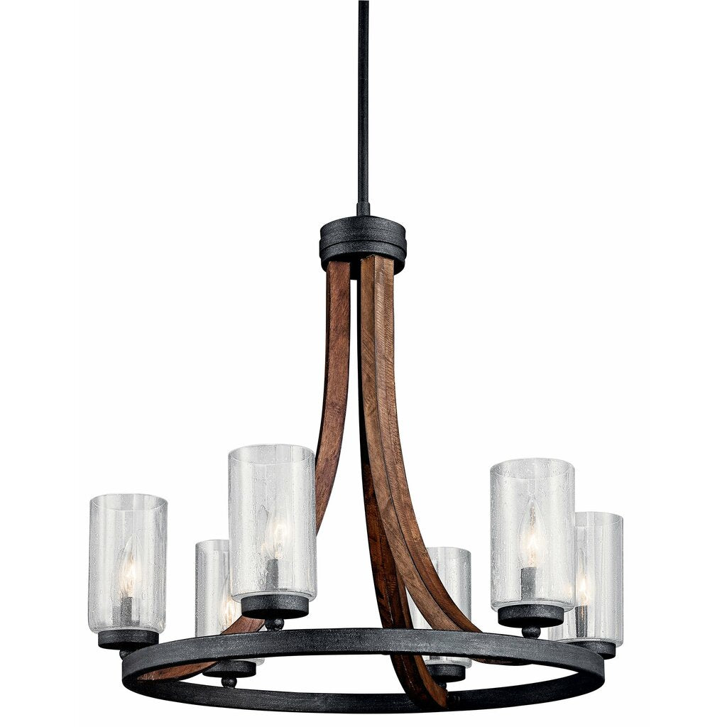 Kichler 43193AUB Fixture This distinctive 6 light chandelier from the