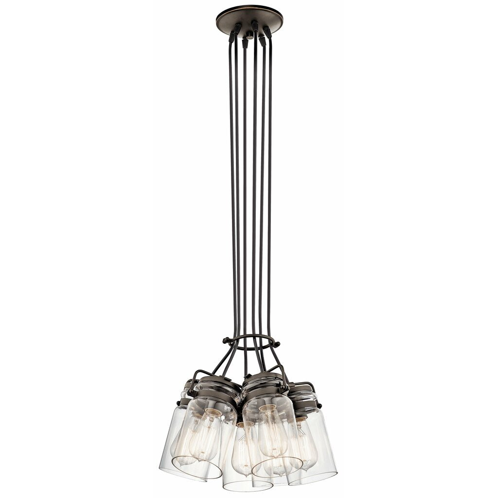 Kichler 42877OZ Fixture Brinley(TM) 7.75in. 6 light pendant features a