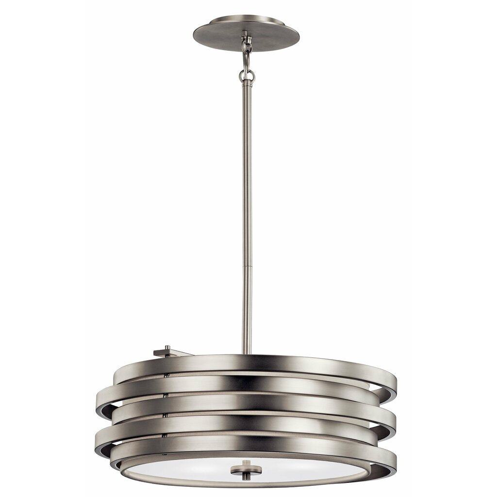 Kichler 43301NI Fixture This 3 light pendant from the Roswell(TM)