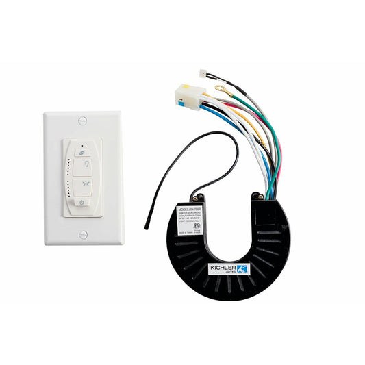 Kichler 370036WHTR A 6 speed DC wall control transmitter. White