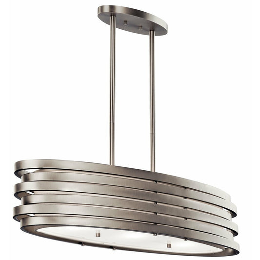 Kichler 43303NI Fixture This 3 light oval chandelier from the
