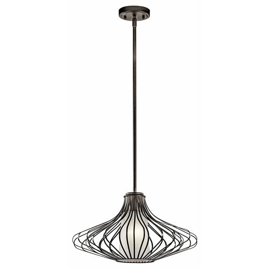 Kichler 43201OZ Fixture This classic 1 light pendant will effortlessly