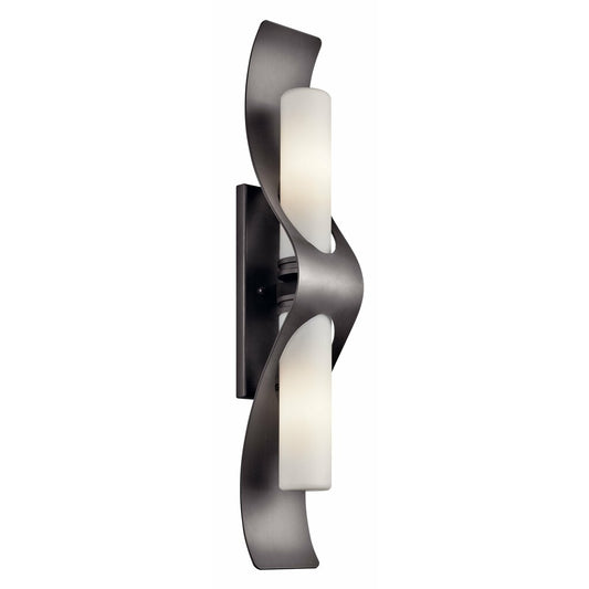 Kichler 49151AZ Fixture This 2 light halogen outdoor wall fixture from