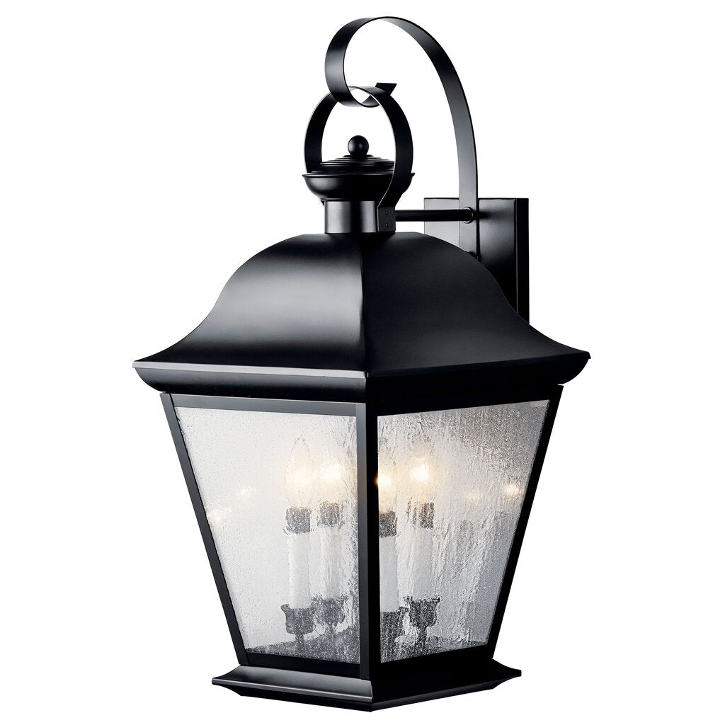 Kichler 9704BK Fixture This classic 4 light outdoor wall fixture from