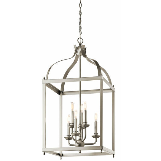 Kichler 42568NI Fixture This 6 light foyer pendant cage from the
