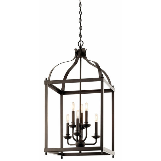 Kichler 42568OZ Fixture This 6 light foyer pendant cage from the