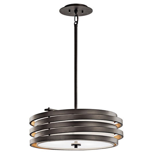 Kichler 43301OZ Fixture This 3 light pendant from the Roswell(TM)