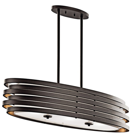 Kichler 43303OZ Fixture This 3 light oval pendant or chandelier from