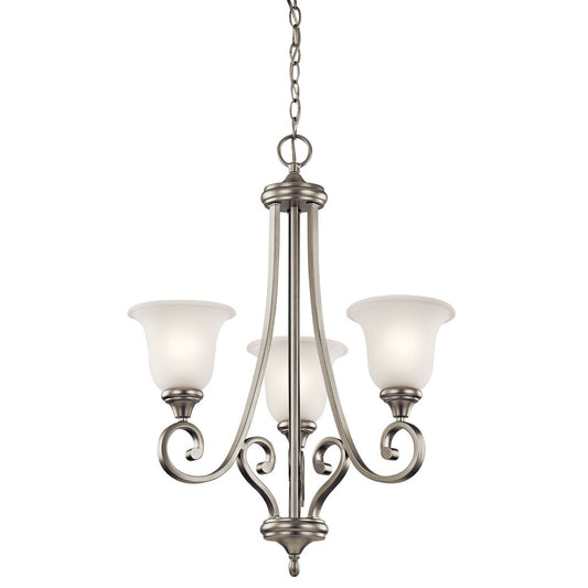 Kichler 43155NI Fixture This 3 light chandelier from the Monroe(TM)