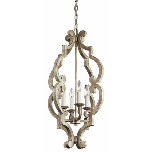 Kichler 43255DAW Fixture This delicate 4 light foyer chandelier from