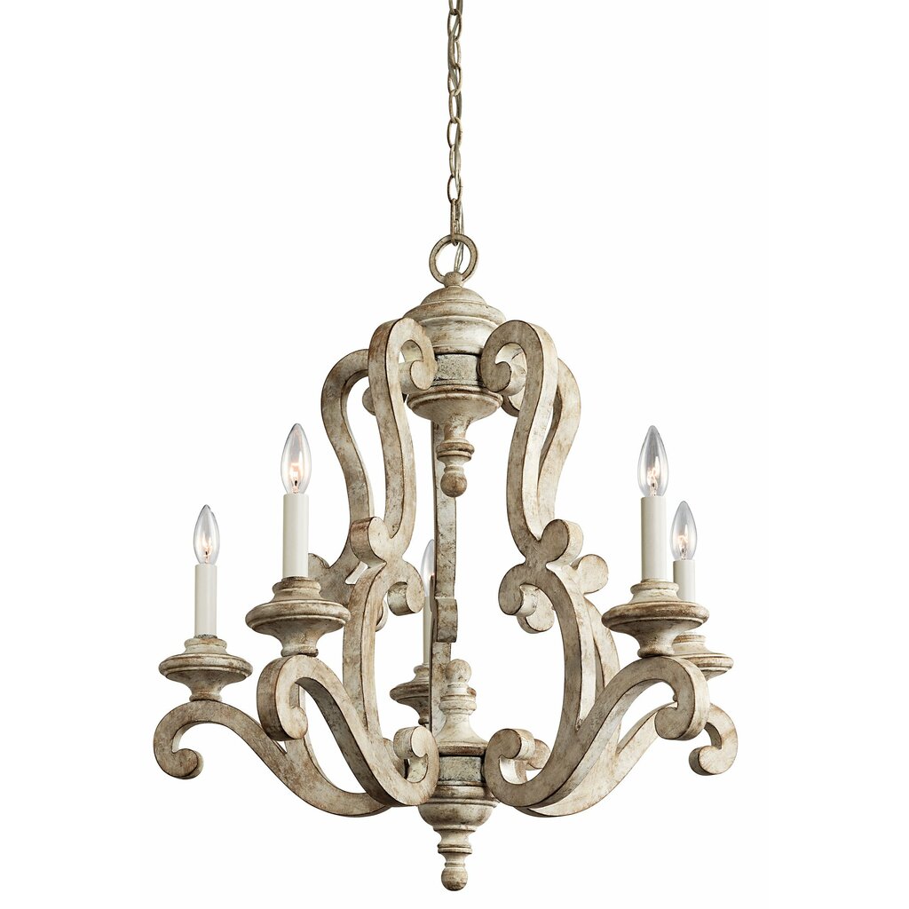 Kichler 43256DAW Fixture This delicate 5 light chandelier from the