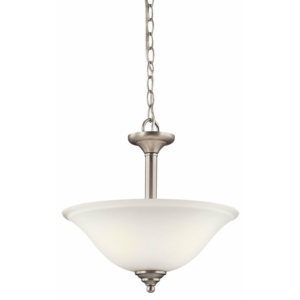 Kichler 3694NIW Fixture This 2 light semi flush inverted pendant from