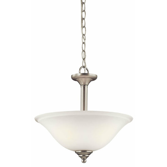 Kichler 3694NIW Fixture This 2 light semi flush inverted pendant from
