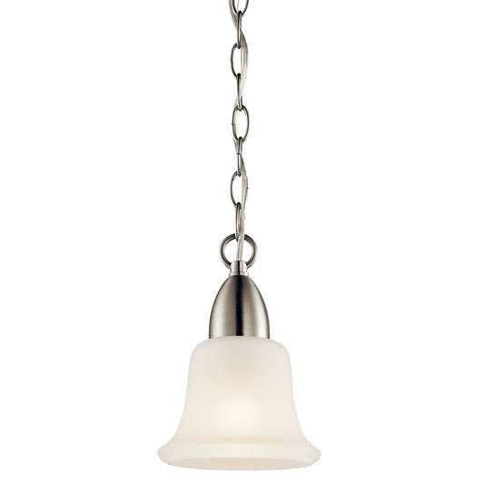 Kichler 42880NI Fixture This tasteful 1 light mini pendant from the