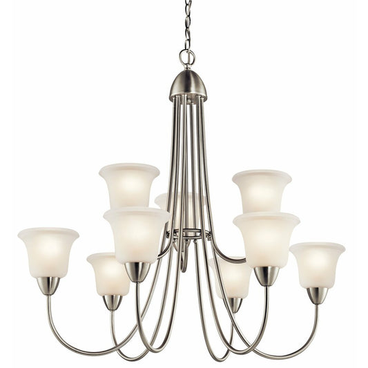 Kichler 42885NI Fixture This tasteful 9 light chandelier from the