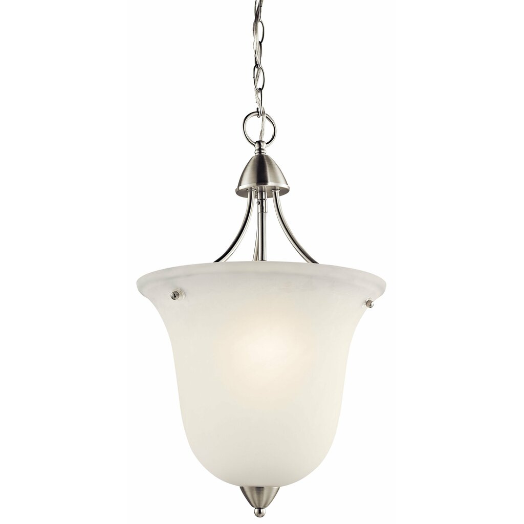 Kichler 42882NI Fixture This tasteful 1 light foyer pendant from the