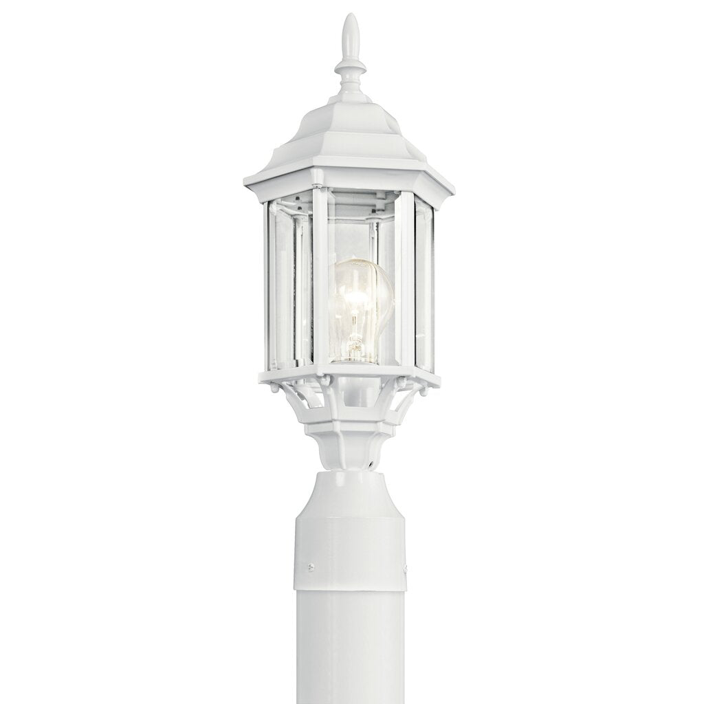 Kichler 49256WH Fixture This 1 light outdoor post from the