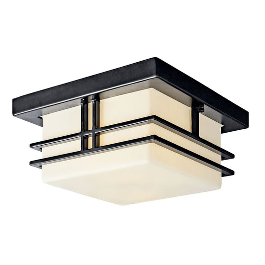 Kichler 49206BK Fixture This 2 light flush mounted ceiling fixture