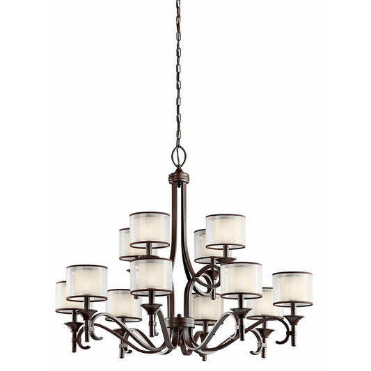 Kichler 42383MIZ Fixture This 12 light 2 tier chandelier from the