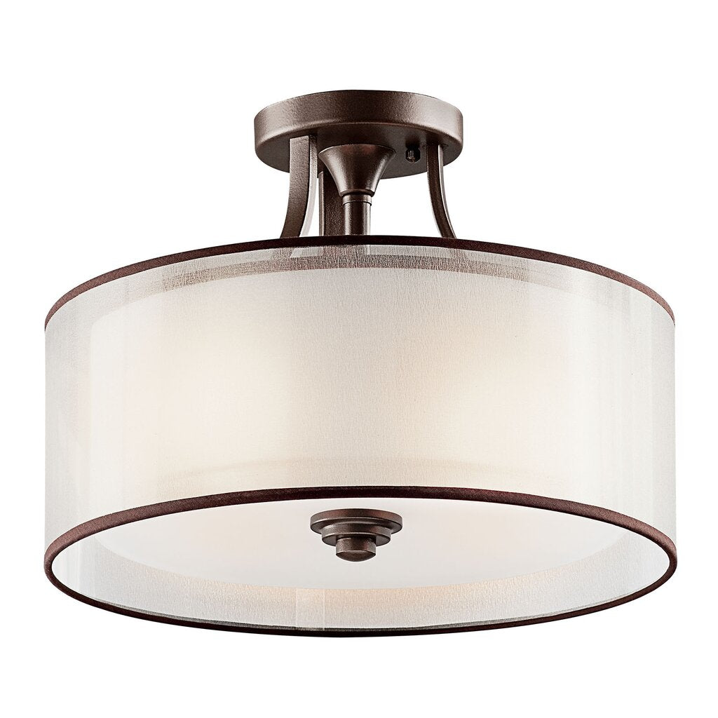 Kichler 42386MIZ Fixture This 3 light semi-flush from the Lacey(TM)