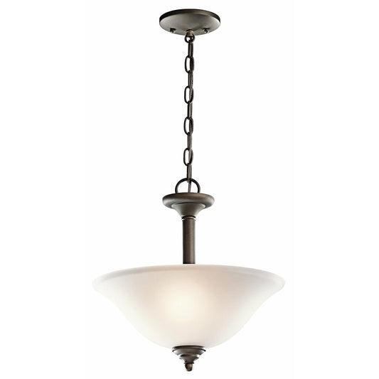 Kichler 3694OZ Fixture This 2 light semi flush inverted pendant from
