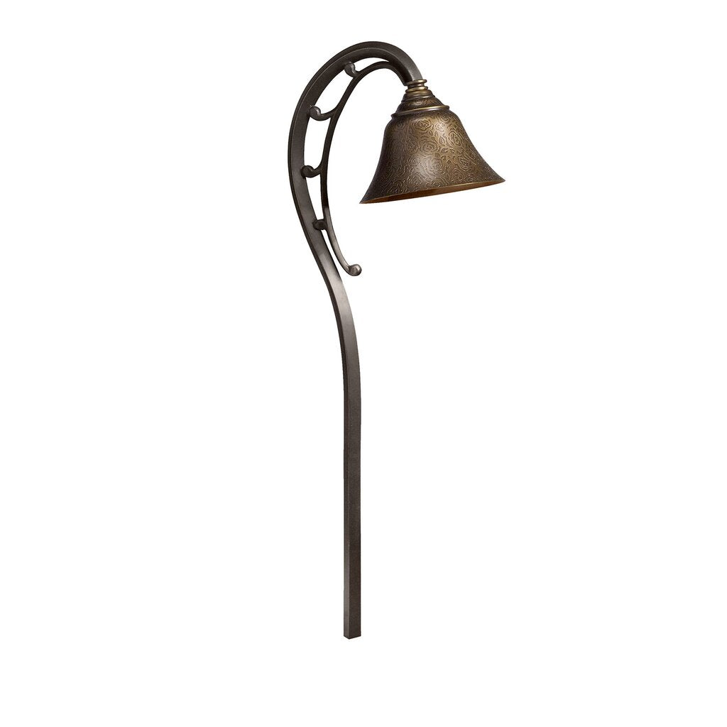 Kichler 15436OZ Fixture INTAGLIO BRASS CROOK NECK PATH AND SPREAD