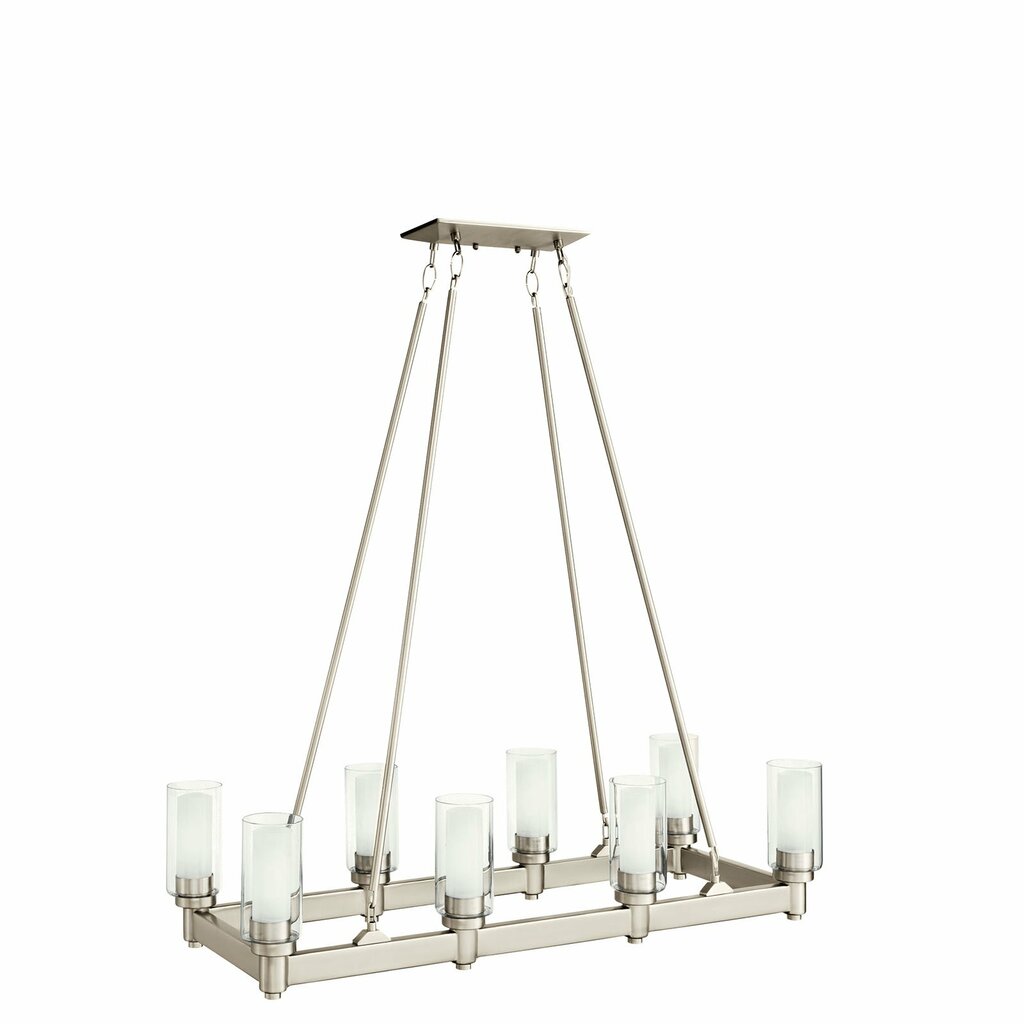 Kichler 2943NI Fixture Smooth and tailored this rectangular 8-light