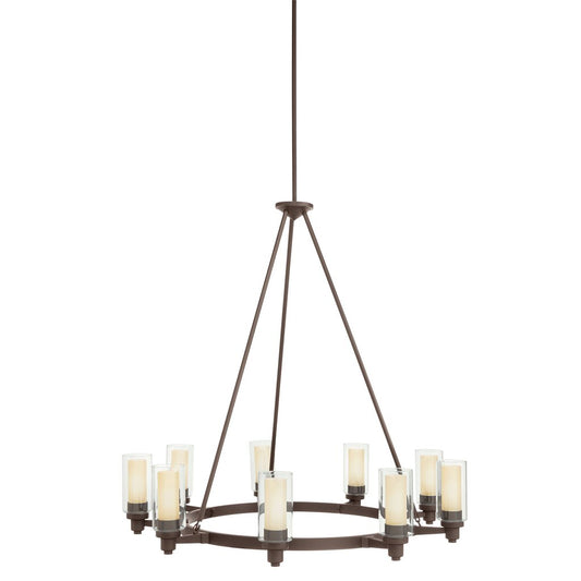 Kichler 2346OZ Fixture Smooth and tailored this 9-light chandelier