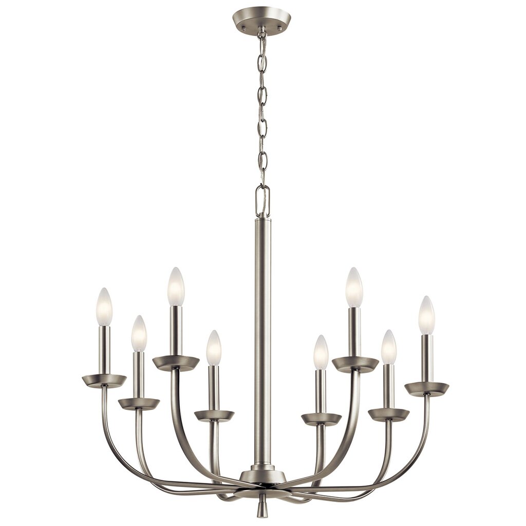 Kichler 52388NI Fixture The Kennewick 8 Light Chandelier updates the
