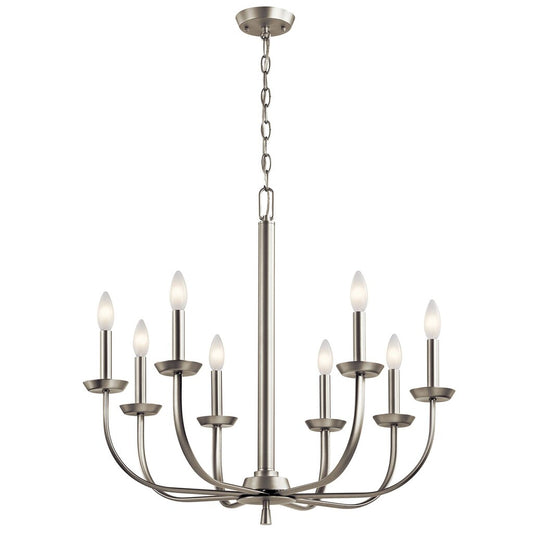 Kichler 52388NI Fixture The Kennewick 8 Light Chandelier updates the