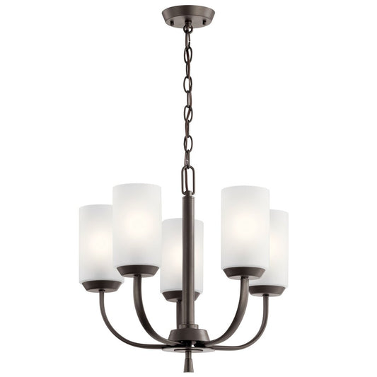 Kichler 52386OZ Fixture The Kennewick 5 light chandelier takes the