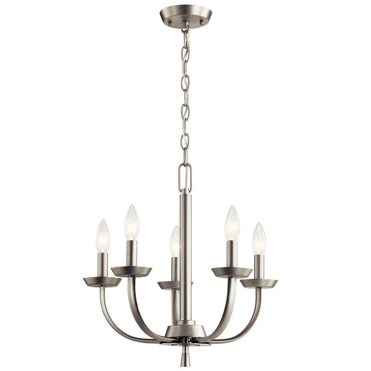 Kichler 52385NI Fixture The Kennewick 5 Light Chandelier updates the