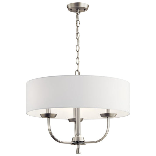 Kichler 52384NI Fixture The Kennewick 3 light chandelier updates the