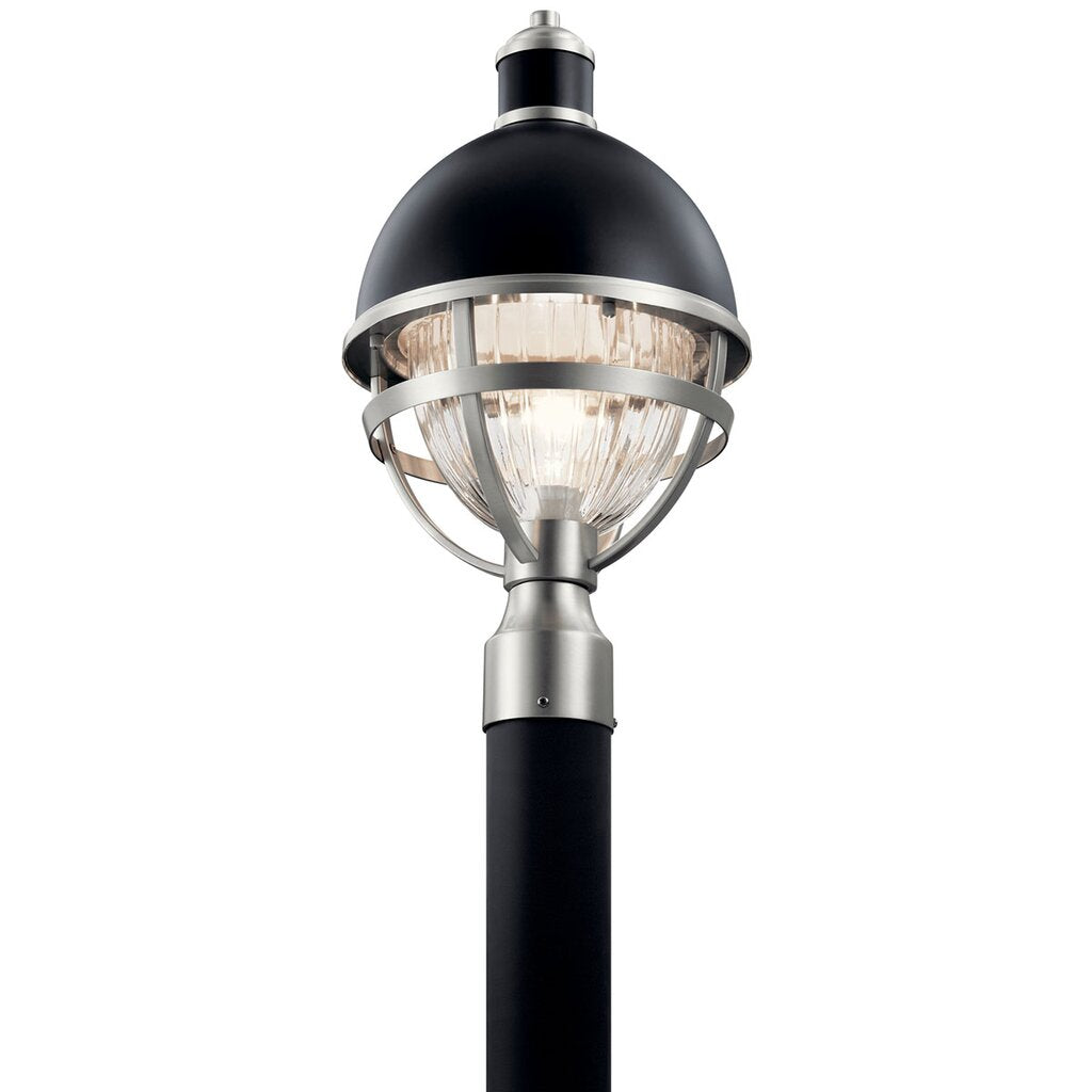 Kichler 59052BK Fixture Tollis 18" 1 Light Post juxtaposes a
