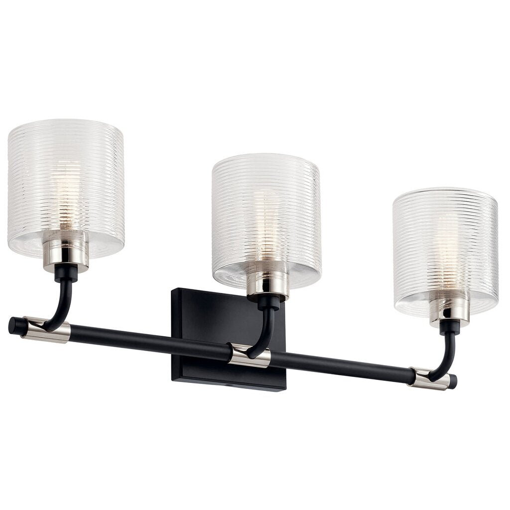 Kichler 55107BK Fixture The Harvan 25" 3 light vanity declares your