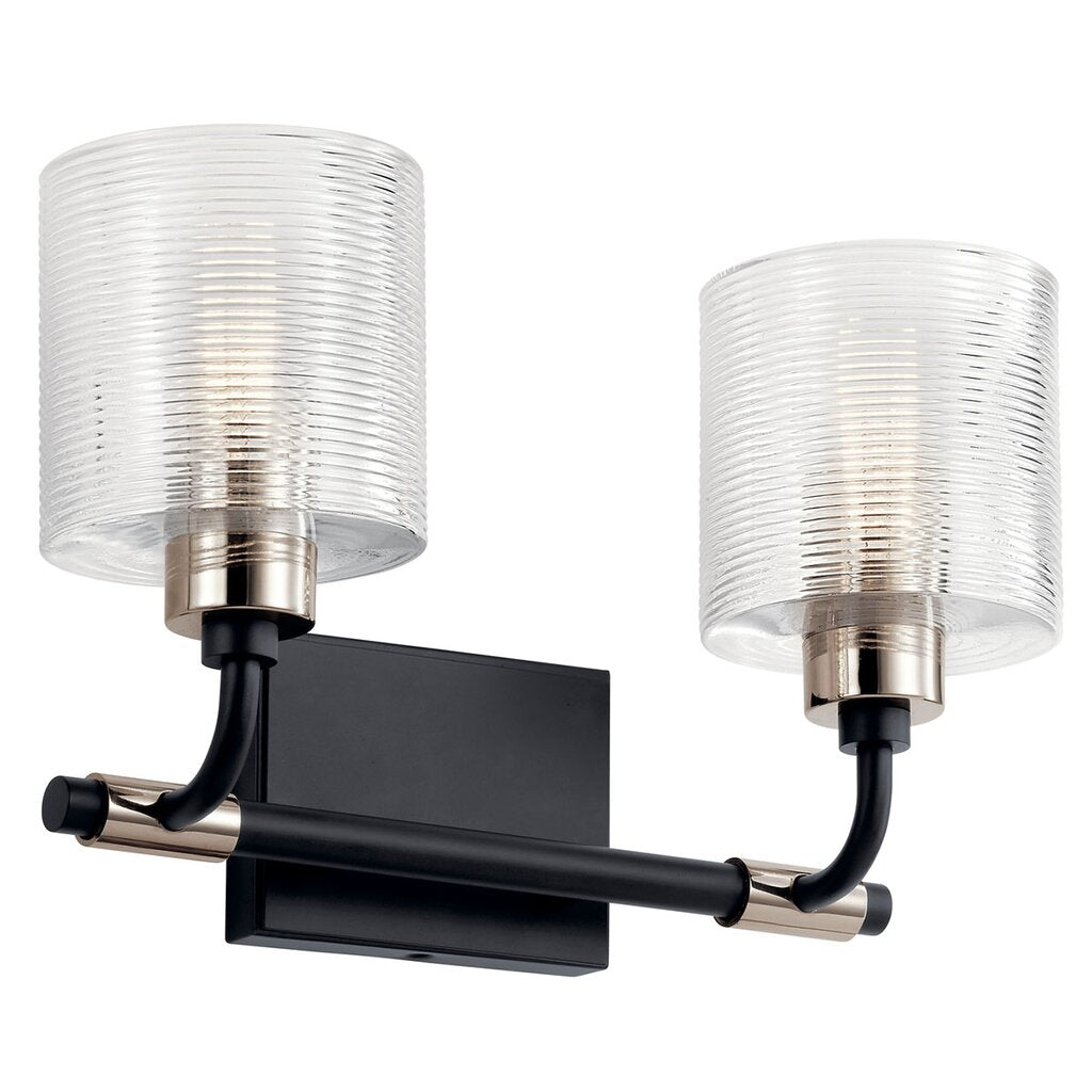 Kichler 55106BK Fixture The Harvan 15" 2 light vanity declares your