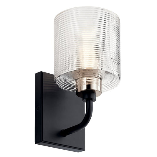 Kichler 55105BK Fixture The Harvan 9.25" 1 light wall sconce declares