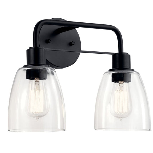 Kichler 55101BK Fixture The Meller 15" 2 light vanity manifests