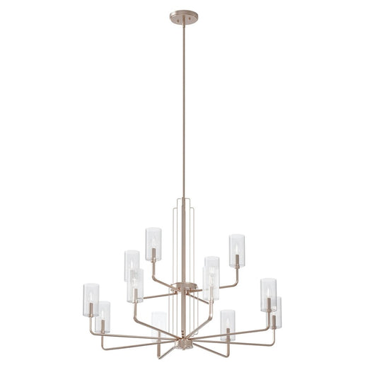 Kichler 52412PN Fixture The Kimrose 12 light chandelier is an Art Deco