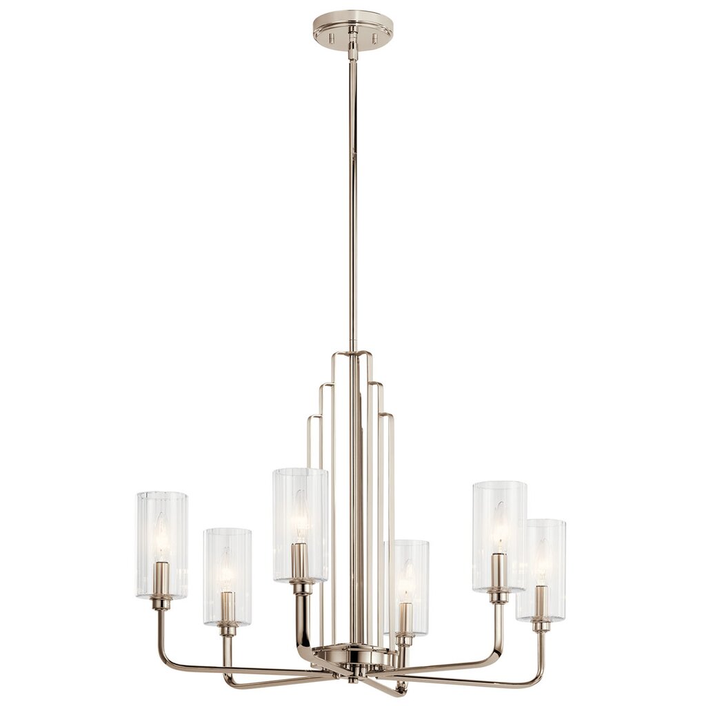 Kichler 52411PN Fixture The Kimrose 6 light chandelier is an Art Deco