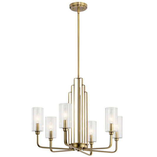 Kichler 52411BNB Fixture The Kimrose 6 light chandelier is an Art Deco